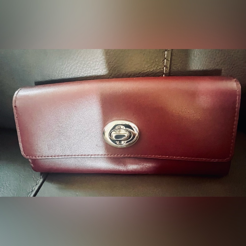 Coach Burgundy Leather Wallet